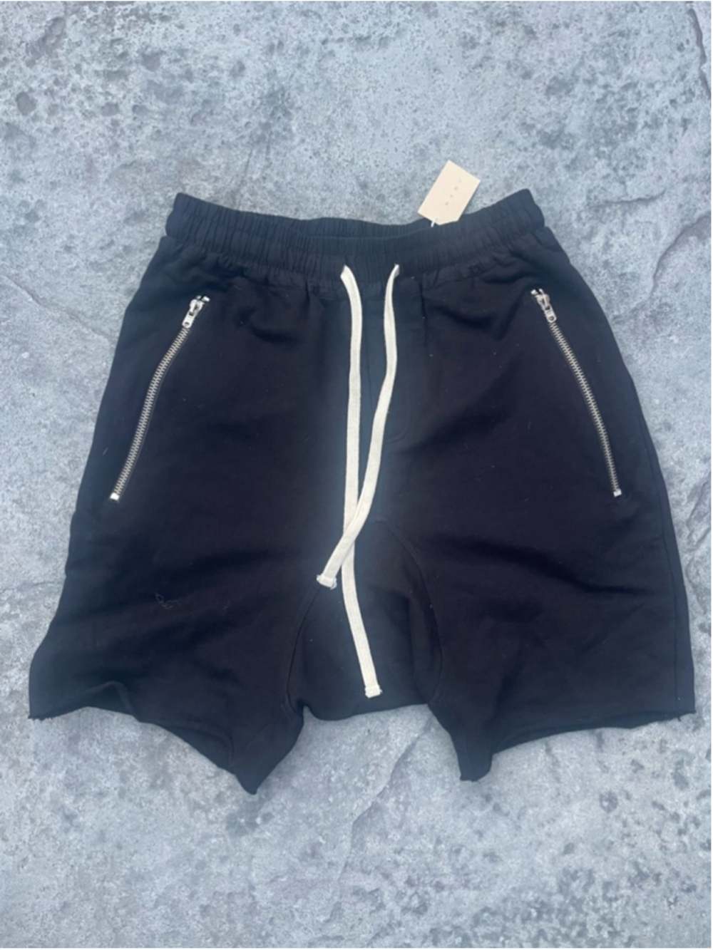 MNML Ultra Baggy Sweatshorts Black Cotton Fleece Zipper Pocket Small